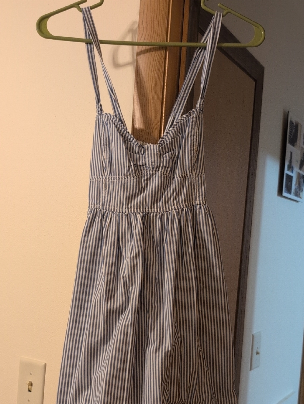 Abercrombie & Fitch Blue and White Striped Sundress with Spaghetti Straps